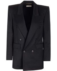 Saint Laurent - Double-breasted Long-sleeved Blazer - Lyst