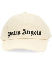 Palm Angels - Logo-printed Distressed Baseball Cap - Lyst