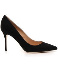 Sergio Rossi Godiva Suede Court Shoes - Black