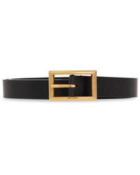 Saint Laurent - Cassandre Logo Engraved Belt - Lyst