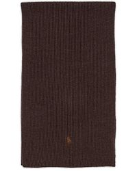 Polo Ralph Lauren - Pony Logo Embroidered Knitted Scarf - Lyst