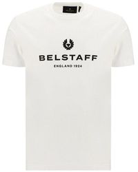 Schwarz Belstaff Lang Weg Geschnürt Lwu Small Logo Freizeit T-Shirt