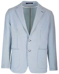 Tagliatore - Seersucker Blazer Jackets - Lyst