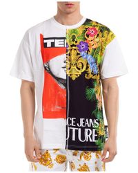 Versace Collection Mens White Graphic Short Sleeve Crewneck T-Shirt Sz US 2XL IT 56