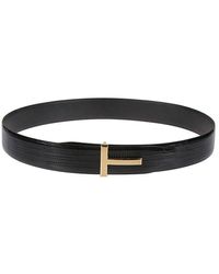 Tom Ford - T-plaque Embossed Buckle Belt - Lyst
