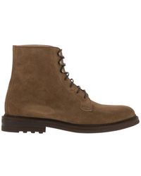 Brunello Cucinelli - Suede Lace-Up Boot - Lyst