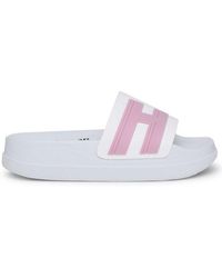 Hogan Logo Embossed Slip-on Slides - Pink