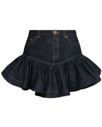 Zimmermann - Denim Skirt With Ruffle, - Lyst
