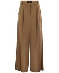 Weekend by Maxmara - Diletta Viscose And Linen Flared Trousers - Lyst