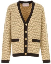 Valentino - Toute La V Patterned Straight Hem Cardigan - Lyst