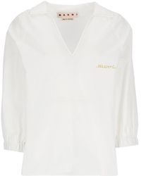 Marni - Blouse With Logo - Lyst