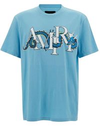 Amiri - Light T-Shirt With Dragon Logo Print - Lyst