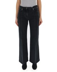 Valentino Logo Print Flare Jeans - Black
