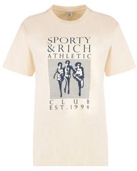 Sporty & Rich - Logo Printed Crewneck T-shirt - Lyst