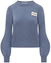 Marni - Logo Patch Knit Sweater - Lyst
