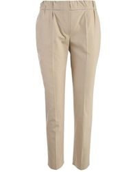 Brunello Cucinelli - Cropped Pleated Trousers - Lyst