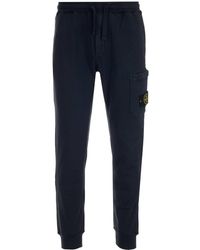 mens black stone island joggers