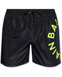 Balmain - Swim Shorts With Logo - Lyst