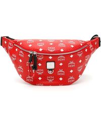 MCM Stark Visetos Belt Bag - Red