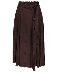 P.A.R.O.S.H. - Frayed Hemline Wrap Skirt - Lyst