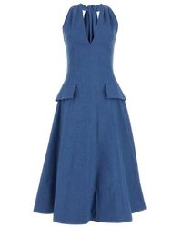 Bottega Veneta - Cerulean Blue Cotton Dress - Lyst
