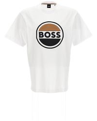 BOSS - Logo-embossed Short-sleeved Crewneck T-shirt - Lyst