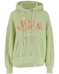 Palm Angels Bear Embroidery Hoodie - Green