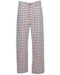 Etro - Check-jacquard Mid-rise Wide-leg Trousers - Lyst