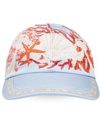 Versace - Barocco Sea Printed Curved Peak Baseball Cap - Lyst