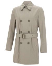 Herno - Double-Breasted Belted Trench Coat - Lyst