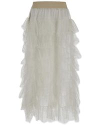 Uma Wang - Gram Lace Flounce Detailed Midi Tulle Skirt - Lyst