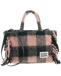Mc2 Saint Barth - Tartan Bag With Fringes - Lyst