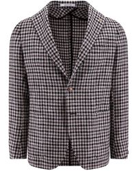 Tagliatore - Houndstooth Patterned Single-breasted Blazer - Lyst