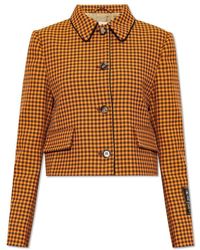 Marni - Checked Cropped Jacket - Lyst