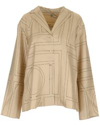 Totême - Monogram Patterned Pyjama Shirt - Lyst