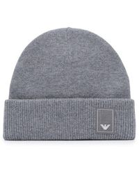 Emporio Armani - Logo Patch Turn-Up Brim Beanie - Lyst