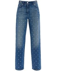Versace - Jeans With Shimmering Crystals - Lyst