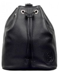 Gucci - Logo Embossed Drawstring Backpack - Lyst