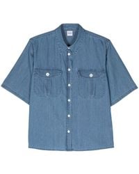 Aspesi - Chambray Short-Sleeved Denim Shirt - Lyst