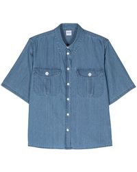 Aspesi - Chambray Short-sleeved Denim Shirt - Lyst
