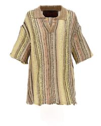 VITELLI - Vertical Stripe-printed Knitted Polo Shirt - Lyst