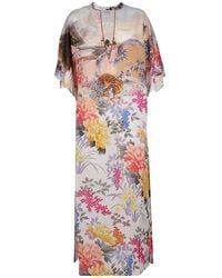 Etro - Floral Printed Maxi Shift Dress - Lyst