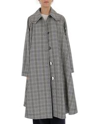 MM6 by Maison Martin Margiela Oversized Checked Coat - Grey