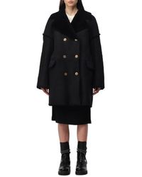RED Valentino - Red Double-breasted Long-sleeved Coat - Lyst