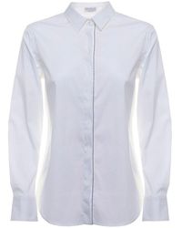 Brunello Cucinelli - White Cotton Poplin Basic Shirt - Lyst