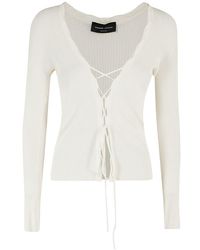 Roberto Collina - Lace-up Ribbed Sweater - Lyst