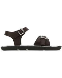 Prada Double Strap Buckled Sandals - Brown
