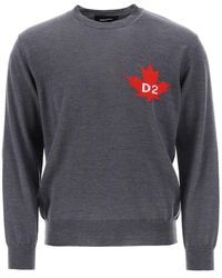 DSquared² - D2 Leaf Wool Sweater - Lyst