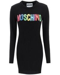 Moschino Multicolour Print Mini Dress - Black
