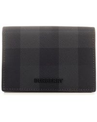 Burberry - Logo Plaque Checked Bi-fold Wallet - Lyst